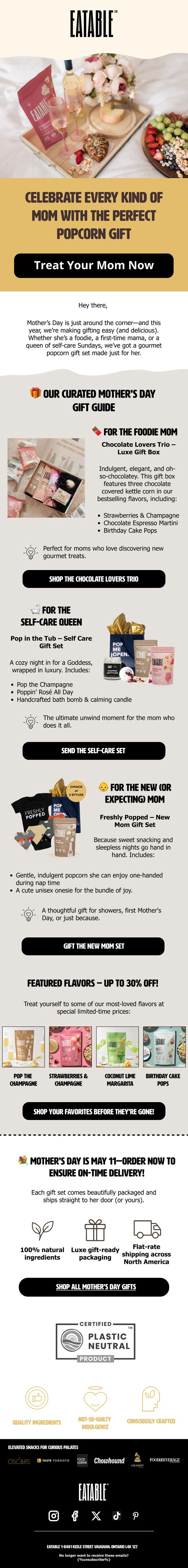 Gifts For Every Kind Of Mom email for EATABLE