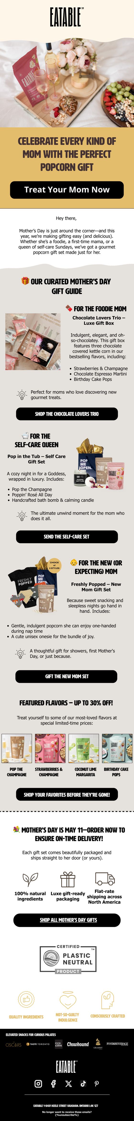 Gifts For Every Kind Of Mom email for EATABLE