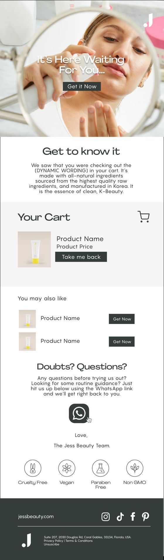 Added To Cart Exclusive email for Jess Beauty