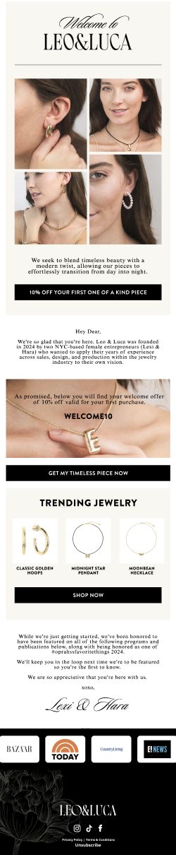 Timeless Beauty With Modern Twist email for Leo & Luca