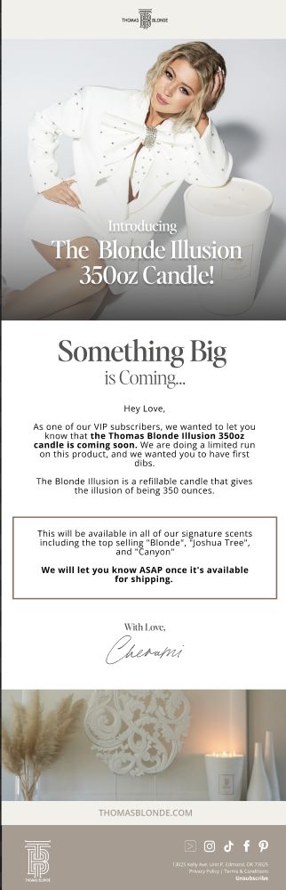 Something Big Is Coming email for Thomas Blonde