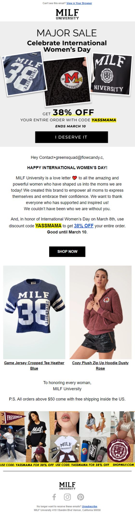 Womens Day email for Various